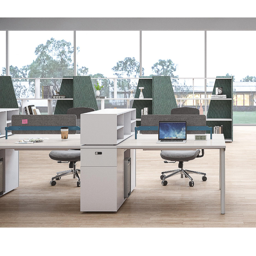 Modern design quality standard size double side office furniture table 2 person staff workstation office work desk screen