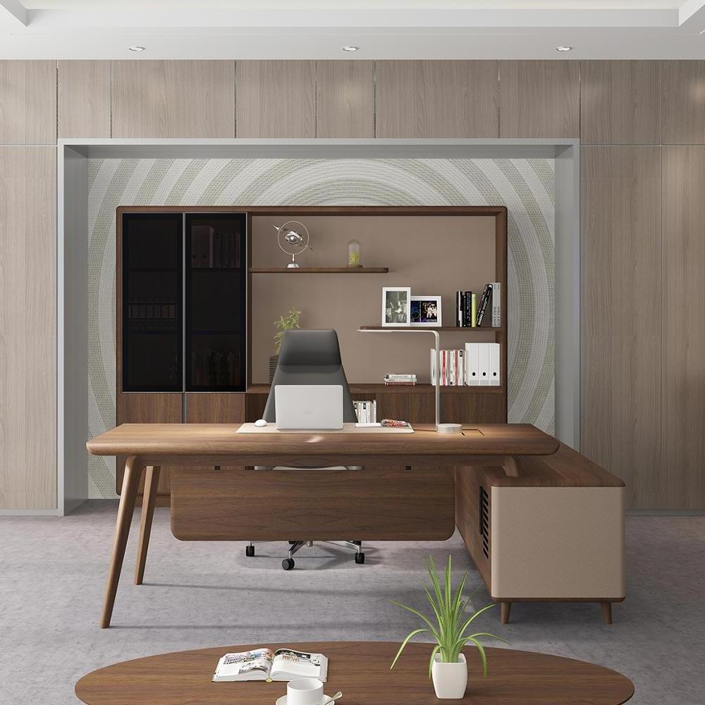 Luxury walnut wood ececutive managing director ceo desk luxury office furniture