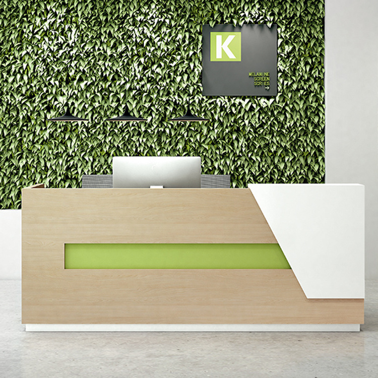 Commercial Melamine White Office Counter Reception Front Desk