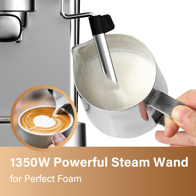 2024 Best  Hot Sale 5 in 1 ground coffee capsule POD milk frother hot water Espresa Espresso Machine