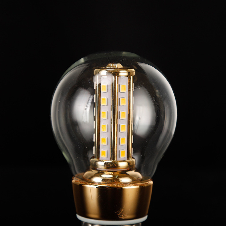 Hot sale A60 LED E27 LED Filament Light E27 3W 24Vac/dc G45 LED Bulb Glass housing with 4 LED Light bars LED Filament Bulb