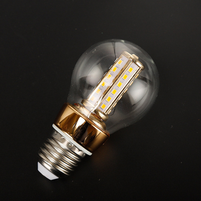 Hot sale A60 LED E27 LED Filament Light E27 3W 24Vac/dc G45 LED Bulb Glass housing with 4 LED Light bars LED Filament Bulb