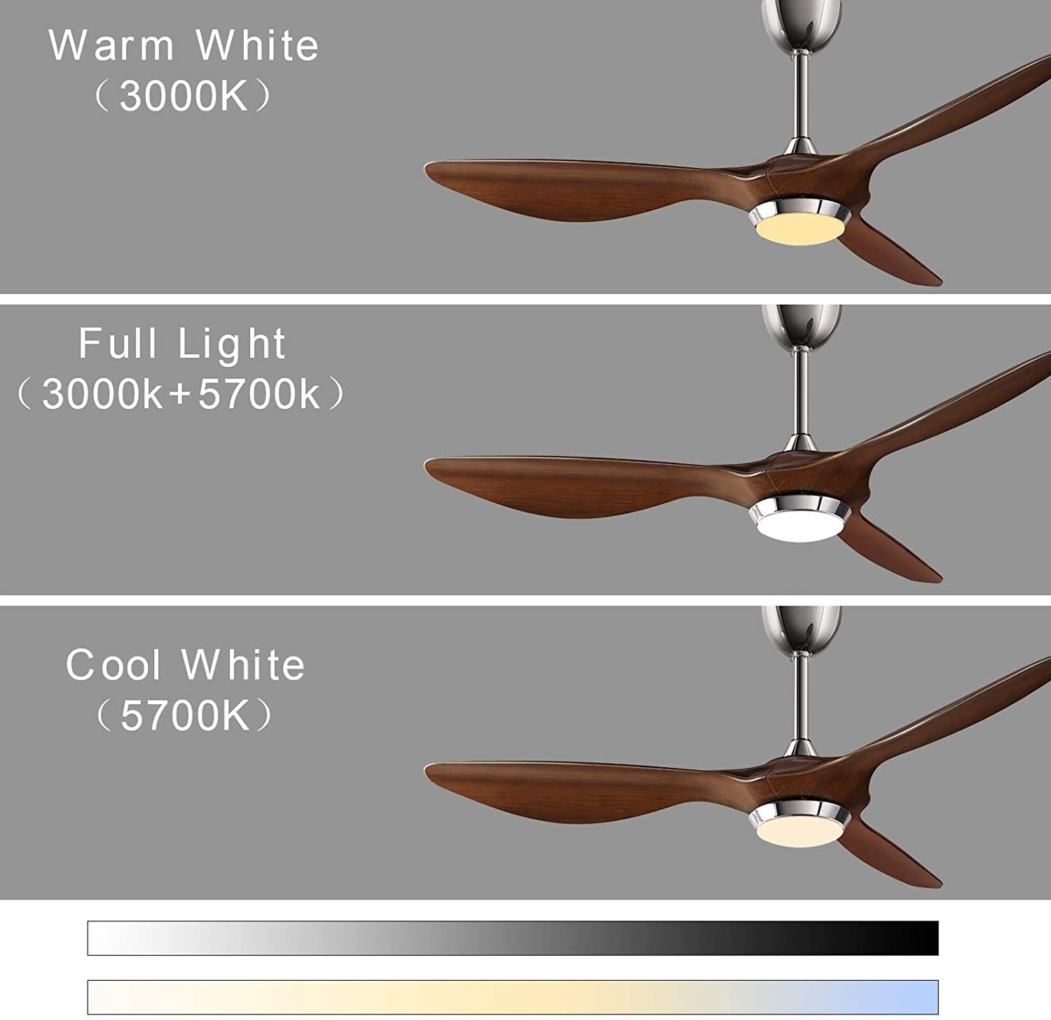 52 In Dimmable Remote Control Modern Blades Noiseless Reversible Motor 6 Speed Timer Ceiling Fan Light