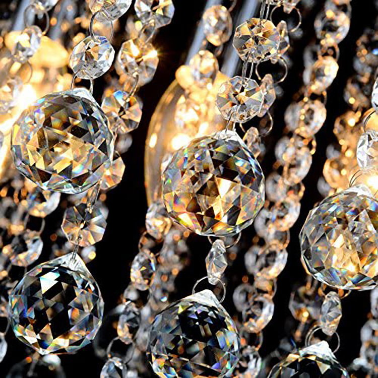 Modern Fancy Luxury Home Lighting Chandelier Decoration Led Warm White Aluminum Crystal Drop Ceiling Lamp Crystal Pendant Lights