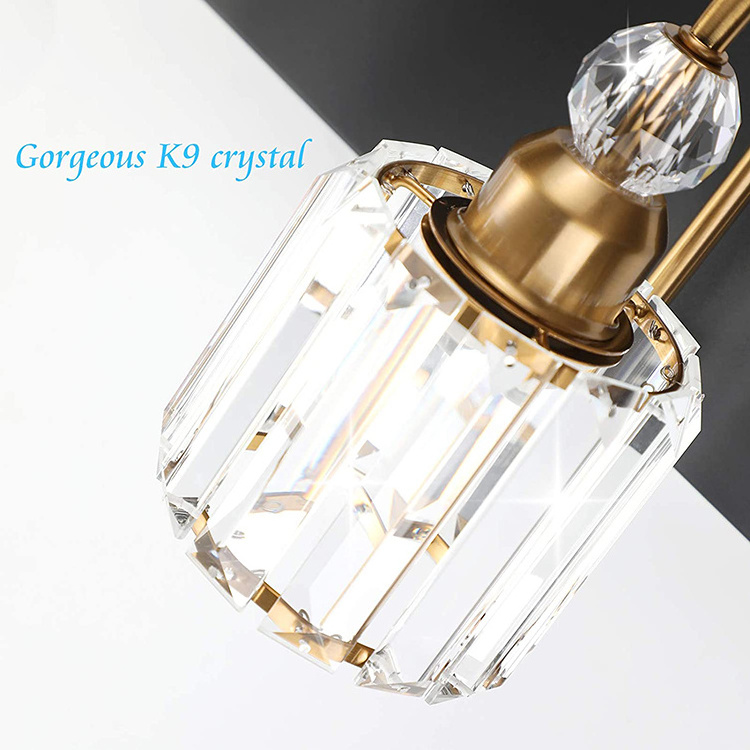 Crystal Vanity Led Light Mirror Wall Mirror Bath Modern Bathroom Vanity Light Fixture Up&down Wall Light Living Room Iron Round