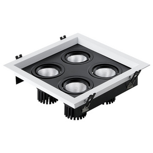 Indoor Aluminum Frame IP65 LED recessed downlight Rectangle Adjustable Three Head Down Light Recessed LED Downlight