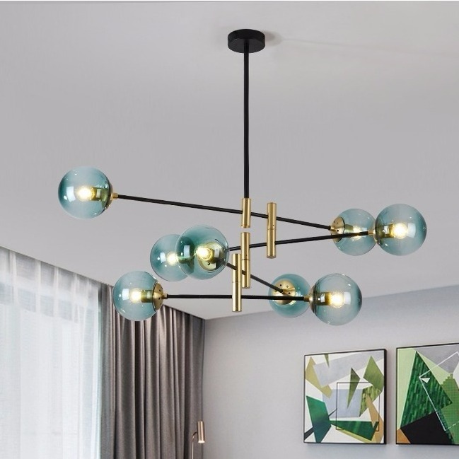 chandelier Modern Black Iron Acrylic LED sputnik 20 lights Tree chandelier for Living Room Restaurant pendant lights