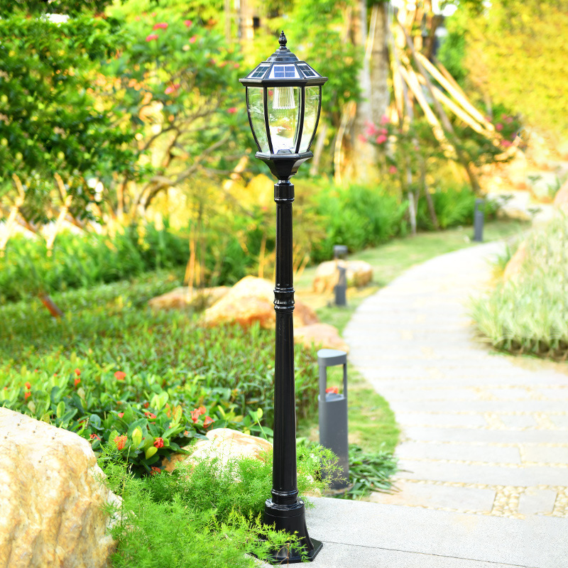 Solar Energized Stainless Steel Waterproof LED Outdoor Garden Light Landscape Yard Lawn Road Lamp Including Pillars