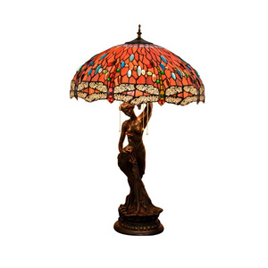 Tiffany table lamp High quality antique stained glass tiffany table lamp bed room classic LED lamps