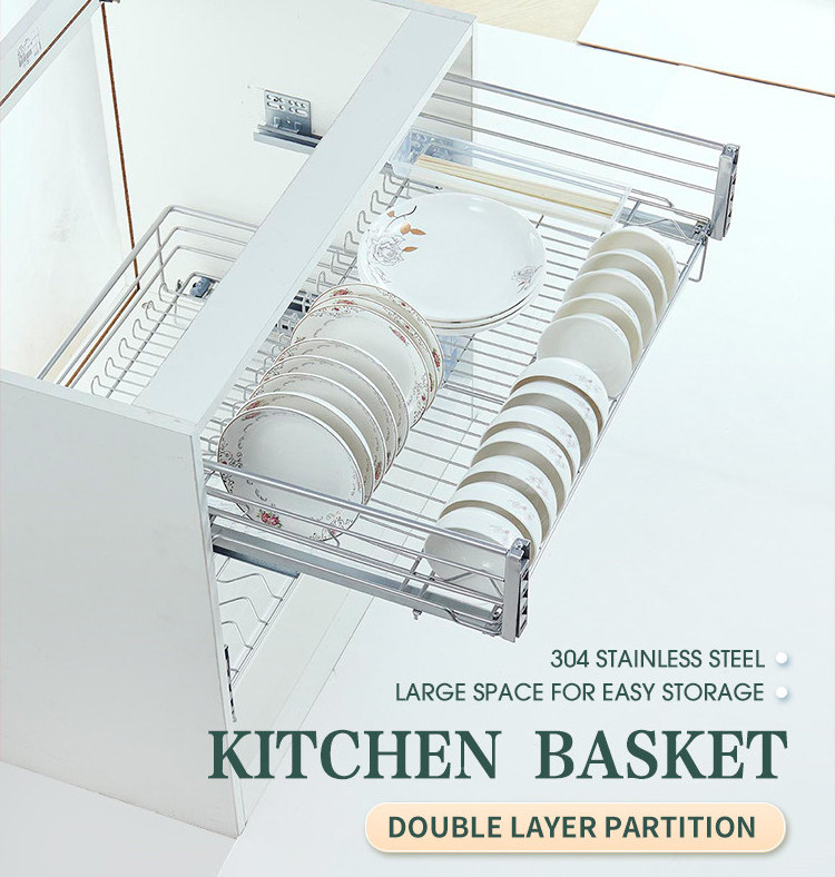 Cabinet Pull Out Basket Organizer Drawer 2 Tier Pull Out Drawer Wire Basket Stainless Steel Cabinet Pull Out Basket