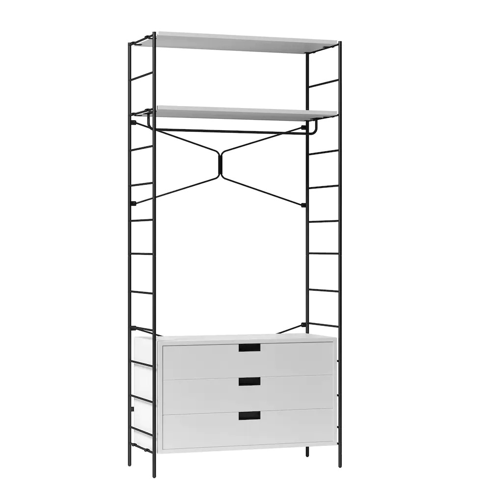 Storage Racks Standing Closet Organizer Storage Kit Clothing Stand Metal Garment With Three Drawers Clothing Rack Stand