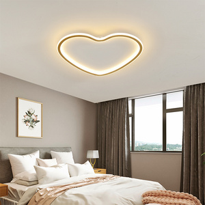 Simple Gold LED Ceiling Light Nordic Ultra Thin Ceiling Light Flush Mount Heart Shape Ceiling Lamp