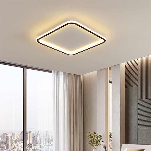 Nordic Ultra Thin Surface Ceiling Light Fixture Modern Minimalism Black Gold Round Square Ceiling Light