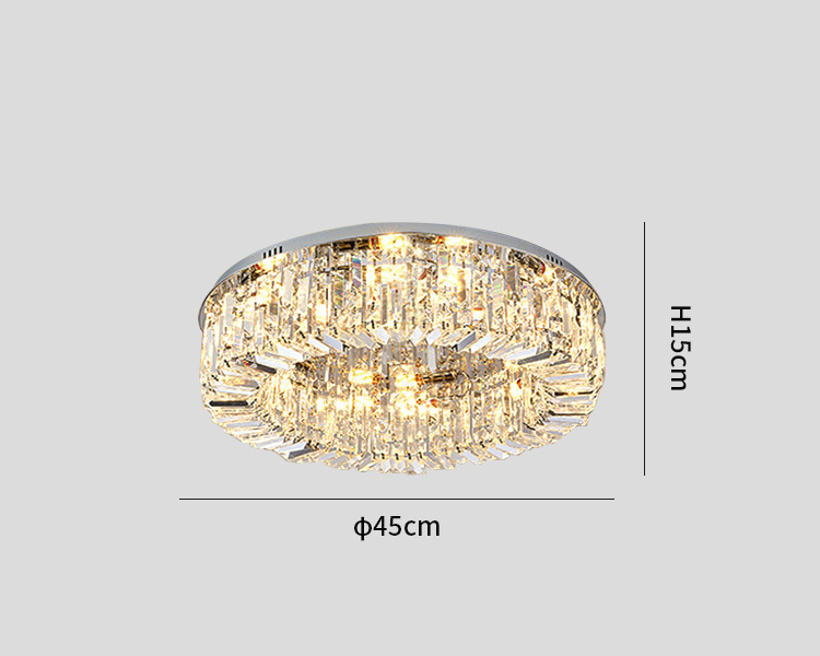 Luxury Modern Minimalist Crystal Round Ceiling LED Lamp Home Decor Crystal Flush Mount Ceiling Light