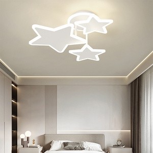 Home Modern Decoration Star Ceiling Light Nordic White Acrylic 48W Star Shape Ceiling Mount Light Fixture for Bedroom