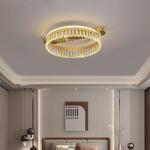 Contemporary Crystal Ceiling Light LED Flush Mount Chandeliers Round Ceiling Lamp Fixtures For Dining Room Bedroom Livingroom