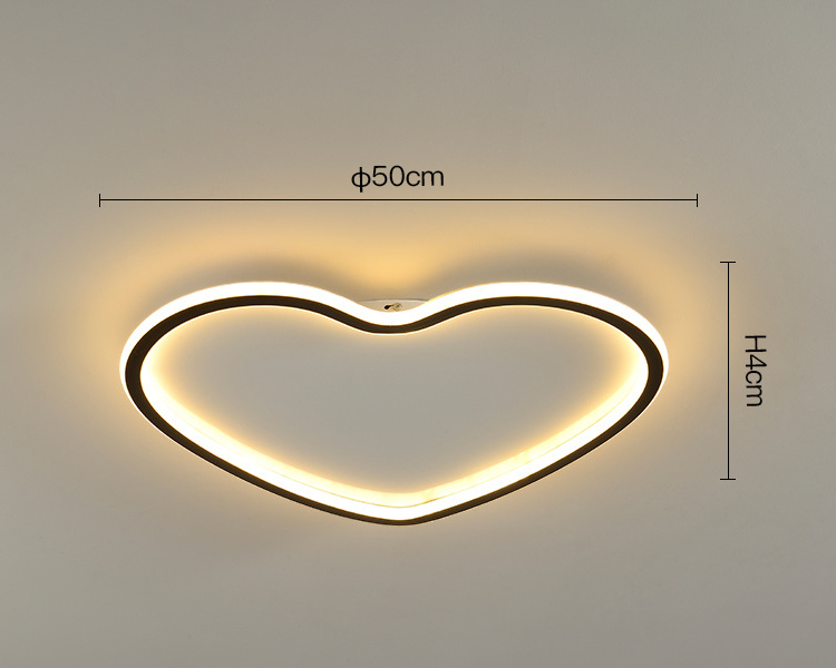 LED Ceiling Light 96W Modern Heart-Shaped Aluminum Ceiling Lamp Dimmable 3000K-6000K ceiling corner led lights