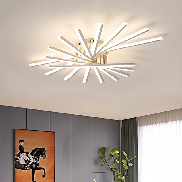 High Brightness Modern LED Ceiling Chandeliers Indoor Lighting for Living Room Bedroom Kitchen Color Dimmable LED Ceiling Light