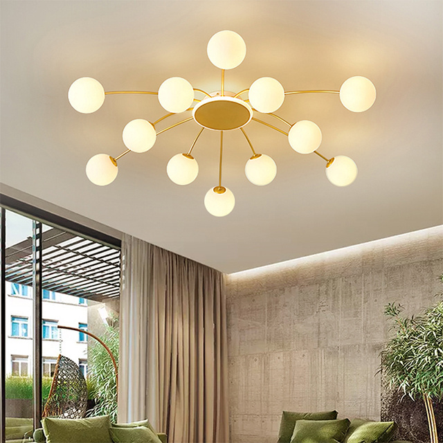 Nordic Modern Globe Glass Shade Flush Mount Ceiling Light Mid Century Drop Ceiling Lighting Gorgeous Chandelier Pendant Lamp