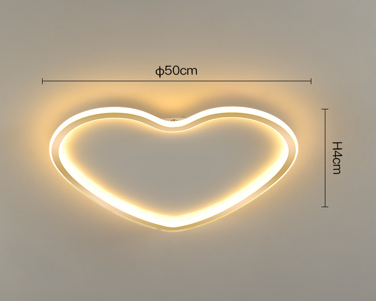 Simple Gold LED Ceiling Light Nordic Ultra Thin Ceiling Light Flush Mount Heart Shape Ceiling Lamp