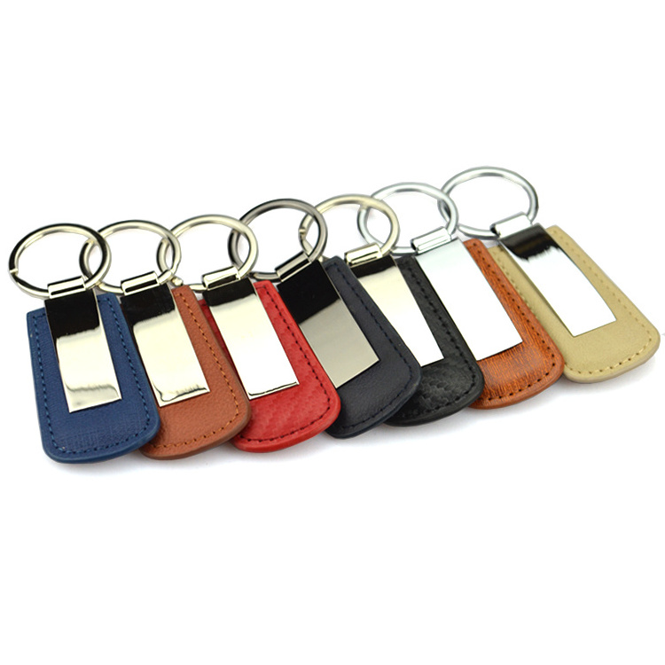 Wholesale Leather Loop Keychain Heart Circle Shape Custom Metal Fancy Key Ring Heart Shape Key Ring