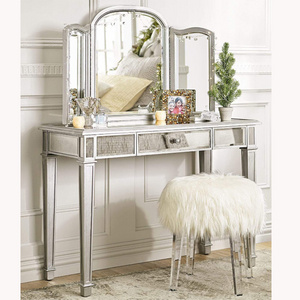 Hot sale New unique design modern make up dresser vanity dress table set with  mirror