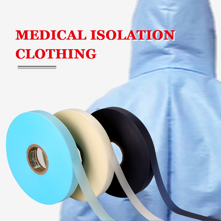 Waterproof Hot Air Heat Blue PEVA Seam Sealing Glue Tape For Protective No-woven Fabric Clothes Suit