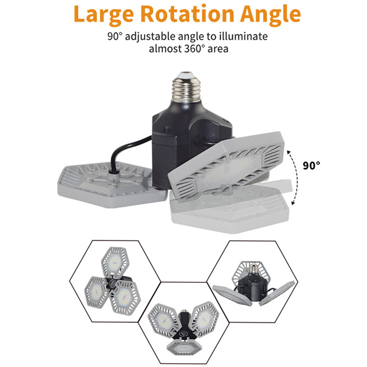 High Bay Bulb E27 Super Bright Parking Adjustable Deformable Led Garage Light