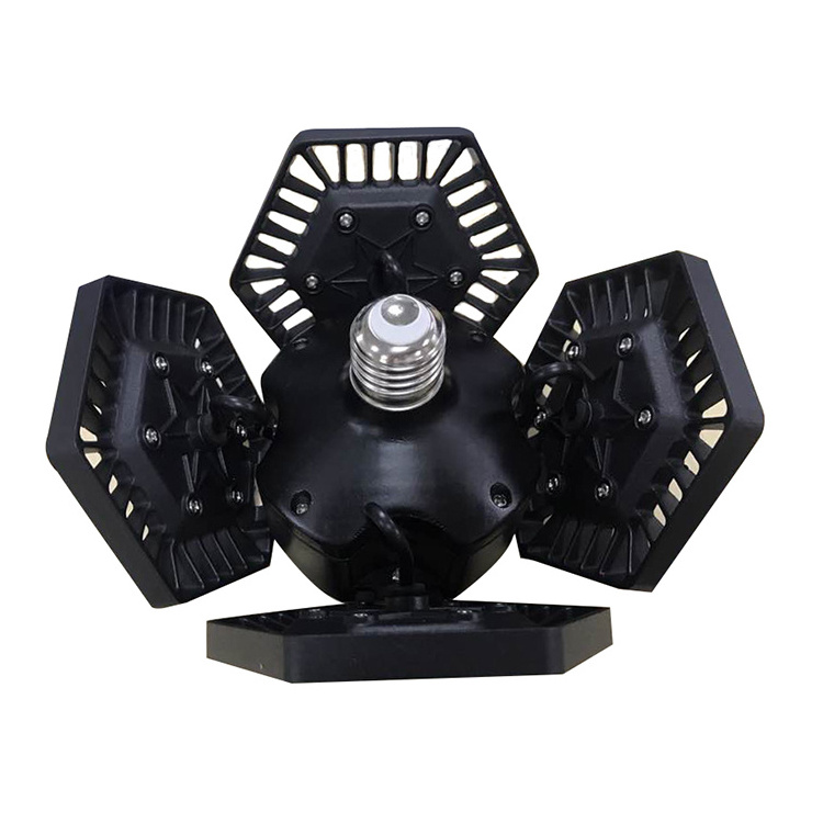 High Lightness E27 Bulb Folding Hexagon Adjustable Die-casting Aluminum 60w 80w 120w Deformable Led Ceiling Garage Light