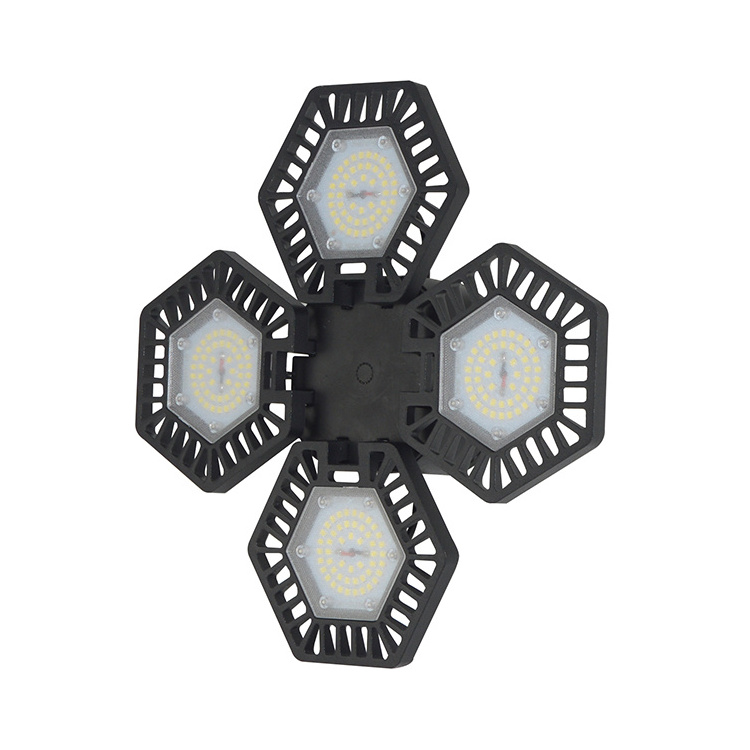 High Lightness E27 Bulb Folding Hexagon Adjustable Die-casting Aluminum 60w 80w 120w Deformable Led Ceiling Garage Light