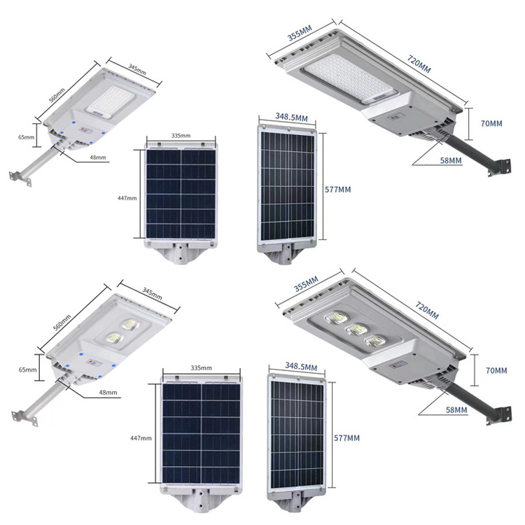 High Efficiency Outdoor Highway Road Lamp Ip65 Waterproof 200watt 300watt Motion Sensor SMD All In One Solar Led Street Light