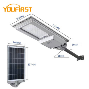 High Efficiency Outdoor Highway Road Lamp Ip65 Waterproof 200watt 300watt Motion Sensor SMD All In One Solar Led Street Light