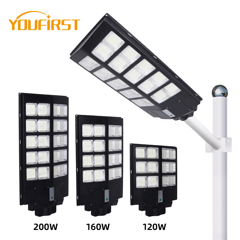 Highway With Lithium Battery Remote Waterproof Ip65 Outdoor 120w 150w 200w Integrated Panel All In One LED Solar Street Light