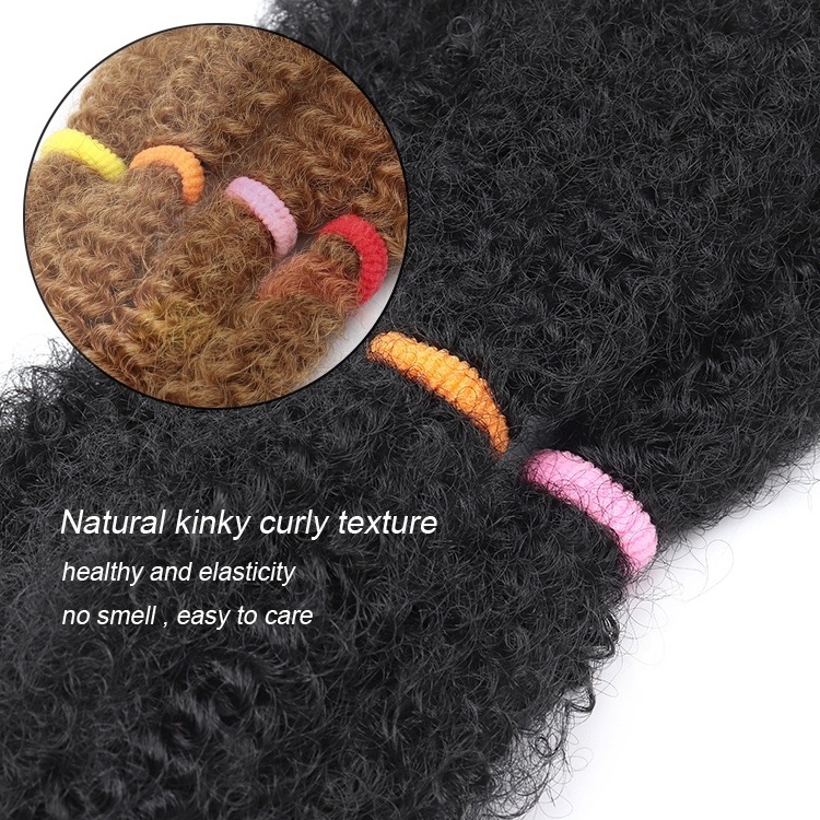 Hot Sale Afro Kinky Curly Bulk 5 Bundles Per Pack Soft Synthetic Dreadlock Braiding Hair Extensions