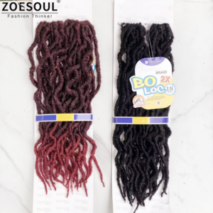 Wholesale Goddess Faux Locs Crochet Braid 18inch 24strands 80g Synthetic Wavy Curly Locs Extension Braiding Hair for Afro women