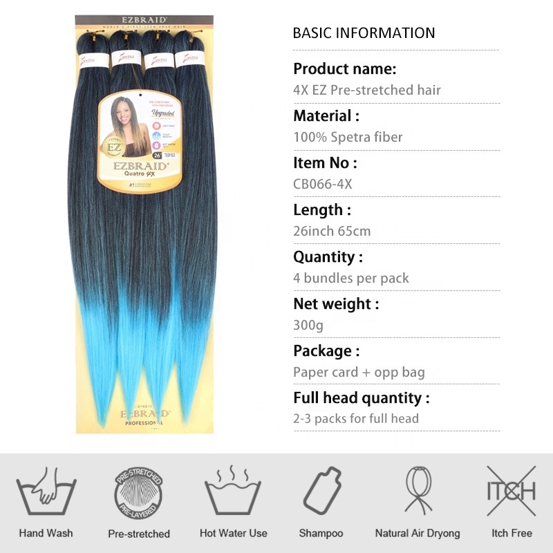 Zoesoul Wholesale Yaki Easy Braid 4X Quatro Pre Stretched Synthetic Braiding Hair For African Hair Braid