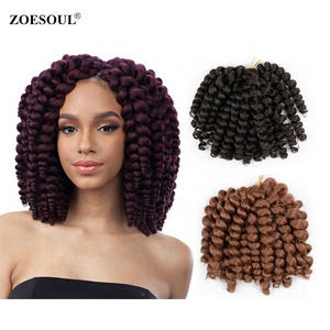 Wholesale 8inch 22Roots 2X Jumpy Wand Curl Crochet Braiding Hair For African Hair Extension