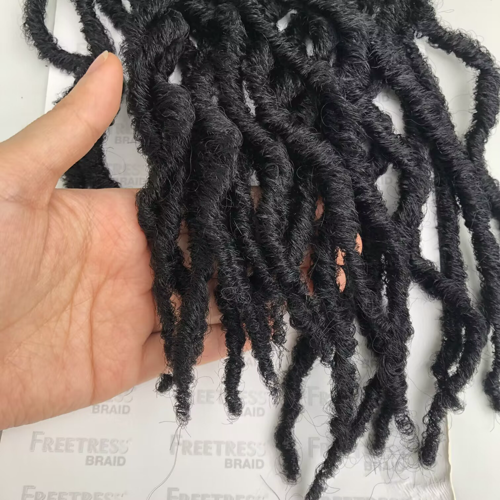 Wholesale Goddess Faux Locs Crochet Braid 18inch 24strands 80g Synthetic Wavy Curly Locs Extension Braiding Hair for Afro women