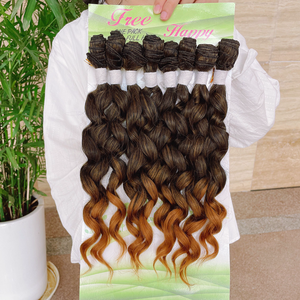 Wholesale Synthetic Hair Weave 8 bundles one pack Matte Ombre Color Soft Hair Extension for Afro Women