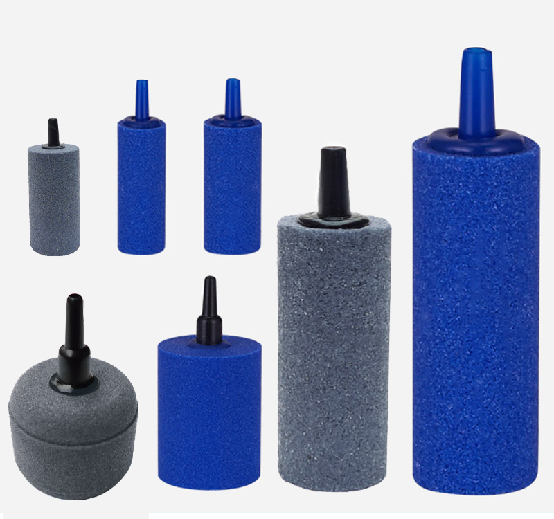 HiSin AS/BS Series Cylinder 7 Boxes Blue/Grey Air Stone For Hydroponics/Aquarium/Aquatic Product Transportation/Sewage Treatment