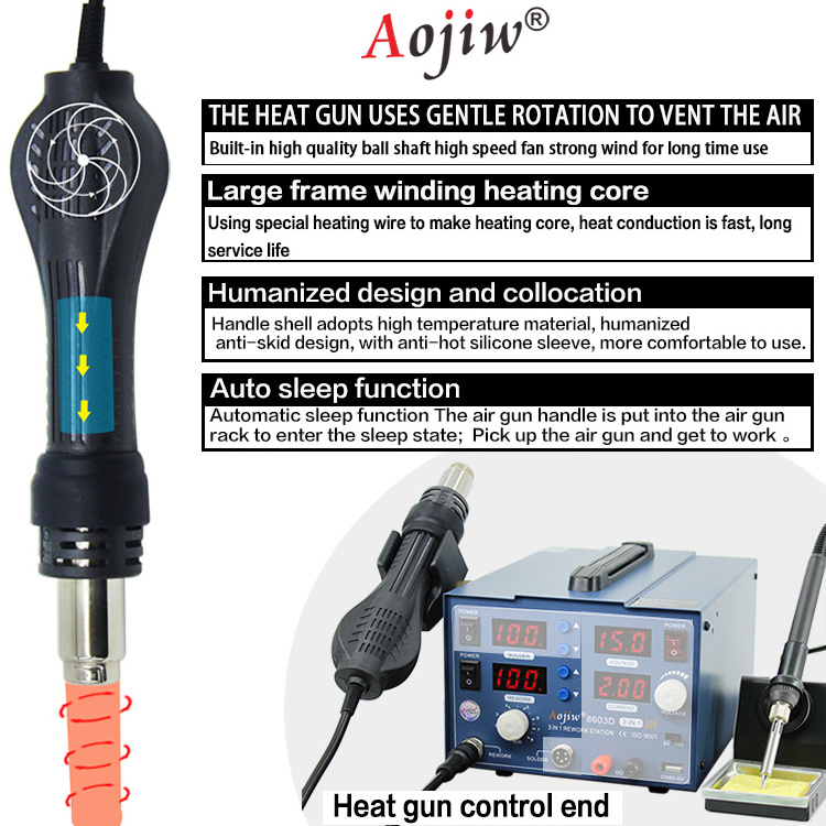 Aojiw SMD hot air gun disassembly welding station 3A mobile phone maintenance DC power supply repair station source of supply