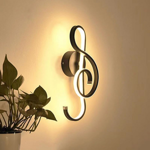 Nordic Decoration Hotel Fancy Bedroom Sconce indoor modern design Art musical note Led Wall Lights Fixture