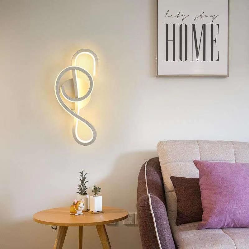 Nordic Decoration Hotel Fancy Bedroom Sconce indoor modern design Art musical note Led Wall Lights Fixture