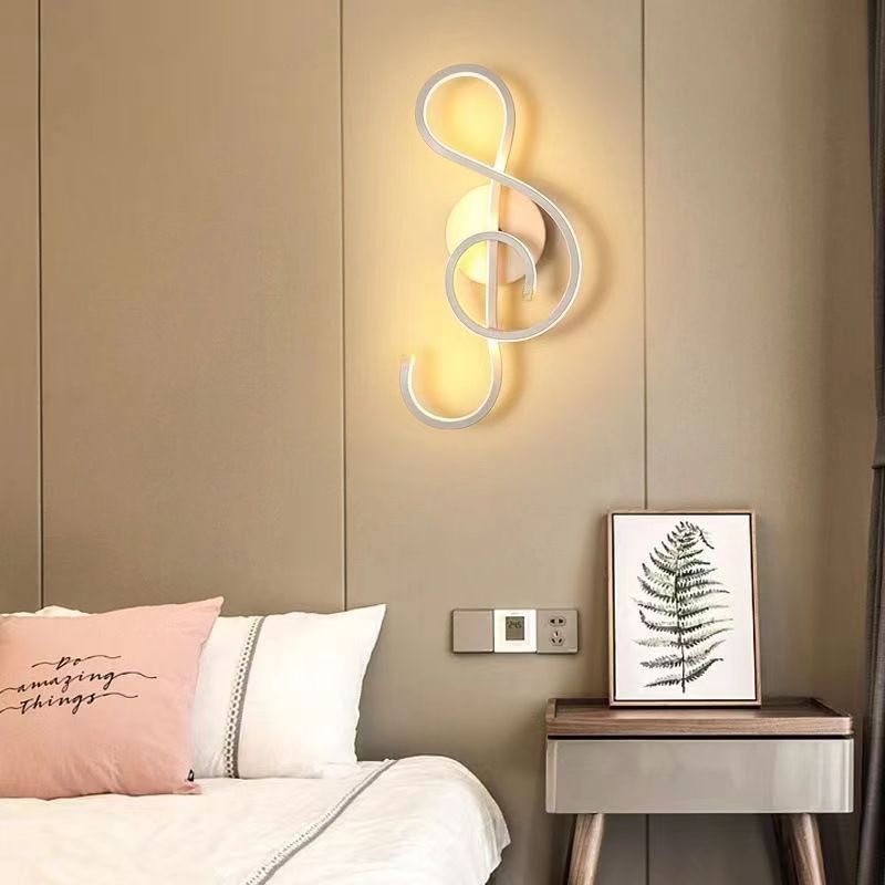 Nordic Decoration Hotel Fancy Bedroom Sconce indoor modern design Art musical note Led Wall Lights Fixture