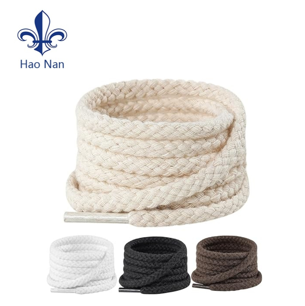 Round Rope Laces Thick Cotton Solid Shoe Laces Shoelace for Men Women Sneakers Shoestrings