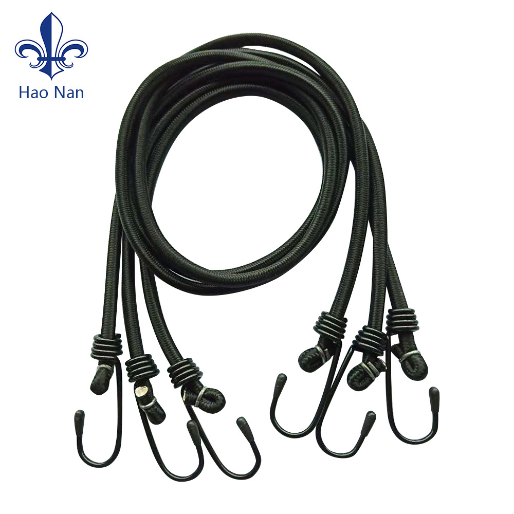 Elastic Bungee Cord Hooks 8mm with Strong Coated Steel Cable Sets Plastic Hook Clips Carabiner Thick  Bungee Cords