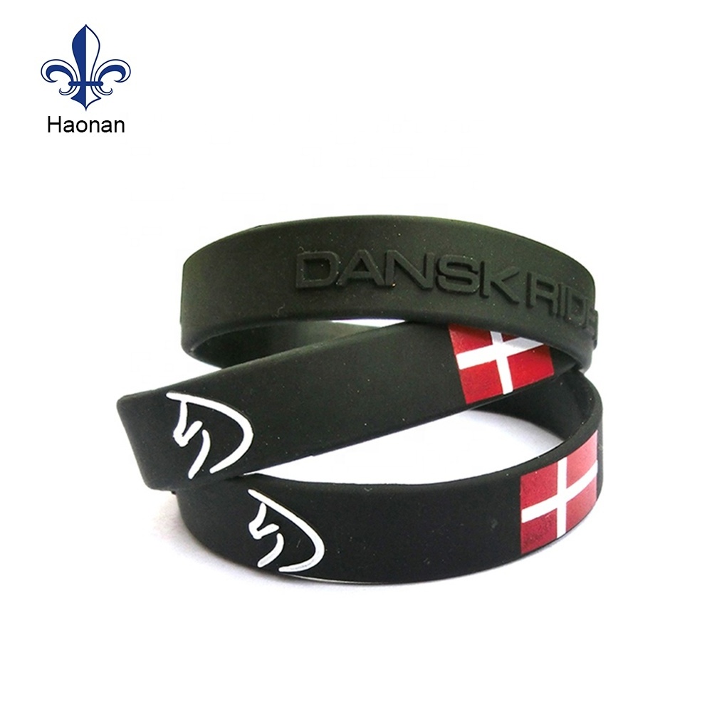 Souvenir Personalised Print Silicone Bracelet Quality Thin Silicone Wristband With Logo