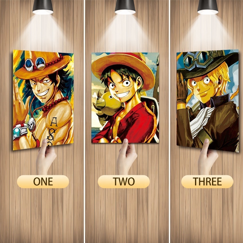 3D Lenticular anime posters 3D triple transition poster home decor wall stickers anime artwork