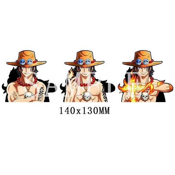 Famous Anime 3d Motion Decals Red Hair Manga Boy Character Shanks  3D Lenticular Motion Stickers Dropshipping Wall Art