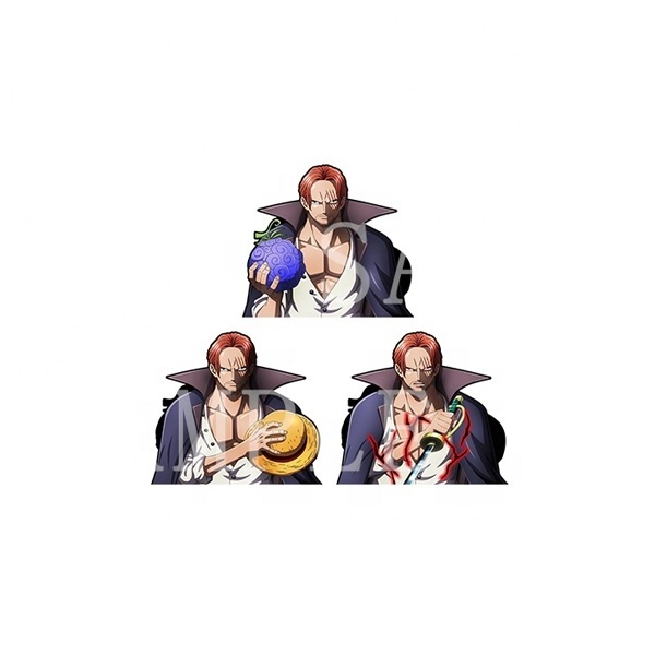 Famous Anime 3d Motion Decals Red Hair Manga Boy Character Shanks  3D Lenticular Motion Stickers Dropshipping Wall Art